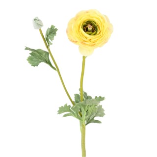 Künstlicher Ranunkel-Stiel, gelb, 68 cm