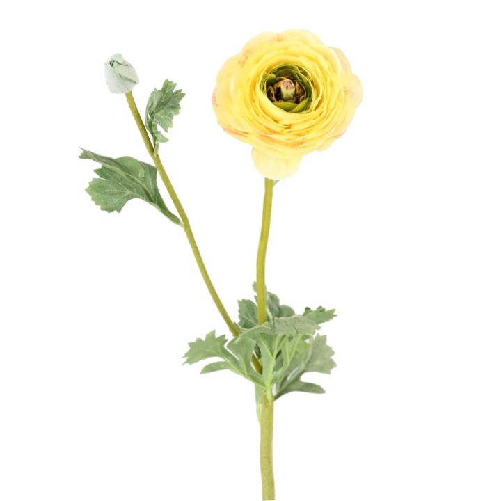 Künstlicher Ranunkel-Stiel, gelb, 68 cm
