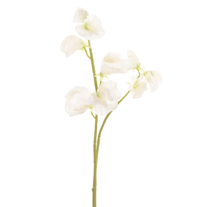 Kuenstliche Sweet Pea Kunstblume, Weiss, 41 cm