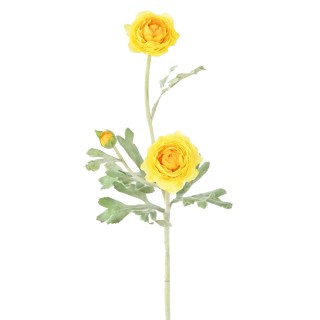 Künstliche Ranunkel, 53 cm, Gelb - Pflegefrei und Lebensecht
