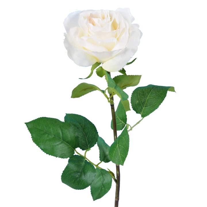 Elegante Kunstrose Weiss, 66cm - Täuschend echt und pflegefrei