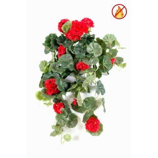 Künstlicher Geranium Hängebusch 60cm - Schwer entflammbar B1/RF2