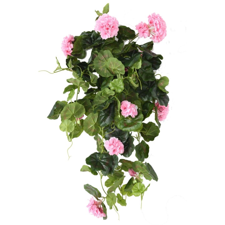 Lebensechter Hänge-Geranium Busch - Pink - 60cm