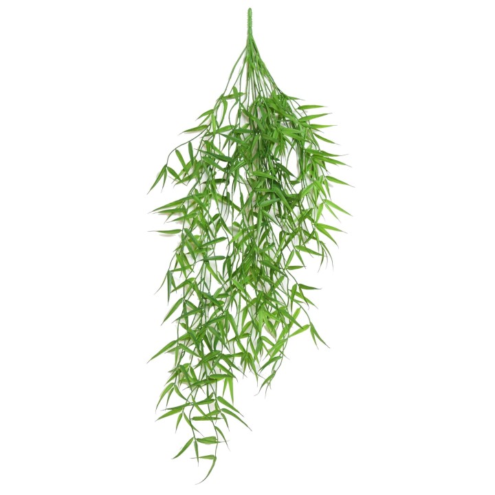Hänge-Bambus Kunstpflanze, 90cm, Grün