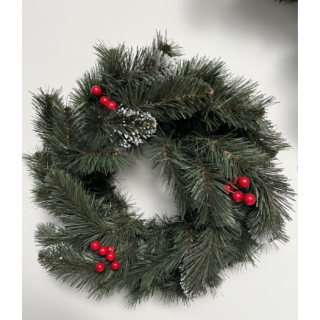 Deko-Kranz Iza aus PVC - 45 cm Durchmesser, mit Beeren und Schnee