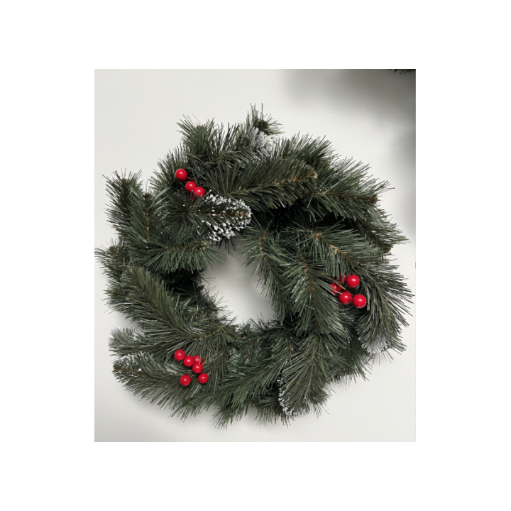Deko-Kranz Iza aus PVC - 45 cm Durchmesser, mit Beeren und Schnee