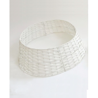 Rattan Weihnachtsbaumrock Weiss 50x65 cm - Elegante Baumständer-Abdeckung