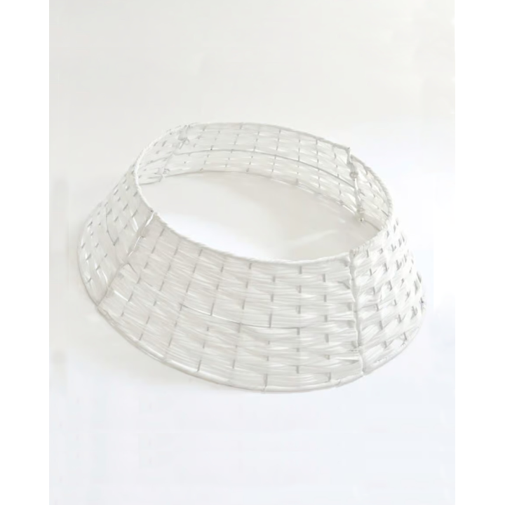 Rattan Weihnachtsbaumrock weiss 50x60 cm - Weihnachtsbaumstaender-Abdeckung