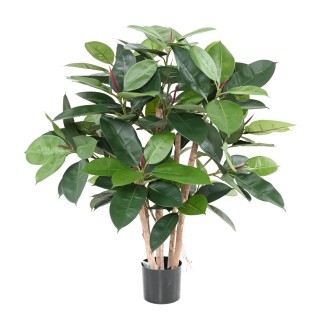Künstlicher Ficus Elastica Baum 90cm - Naturgetreue Kunstpflanze