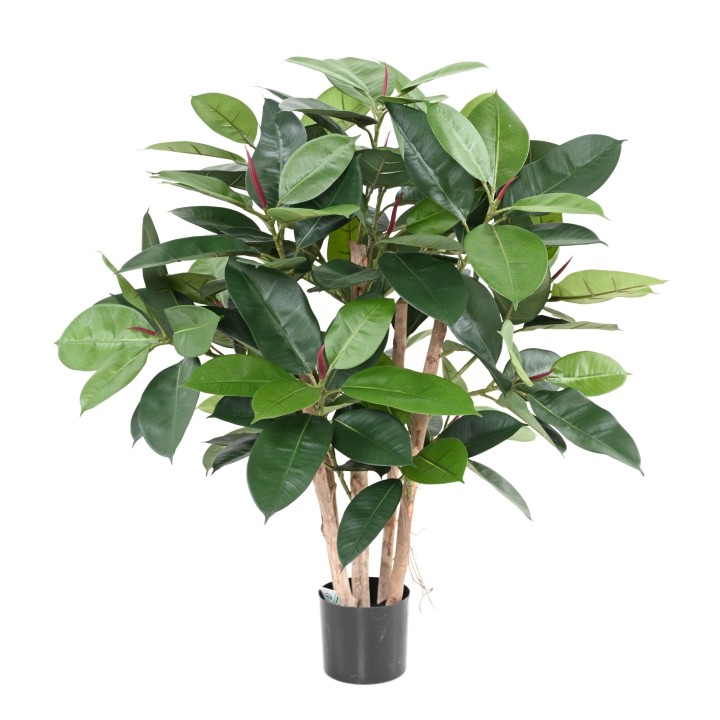 Künstlicher Ficus Elastica Baum 90cm - Naturgetreue Kunstpflanze