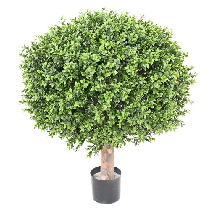 Kunst-Buchsbaum Kugel auf Stamm, UV-beständig, 77cm