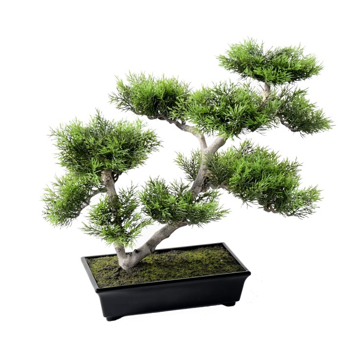 Pflegefreie Bonsai-Kiefer Kunstpflanze 42cm Grün
