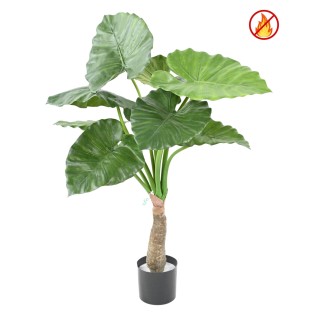 Alocasia Calidora Kunstpflanze, 80 cm, Grün