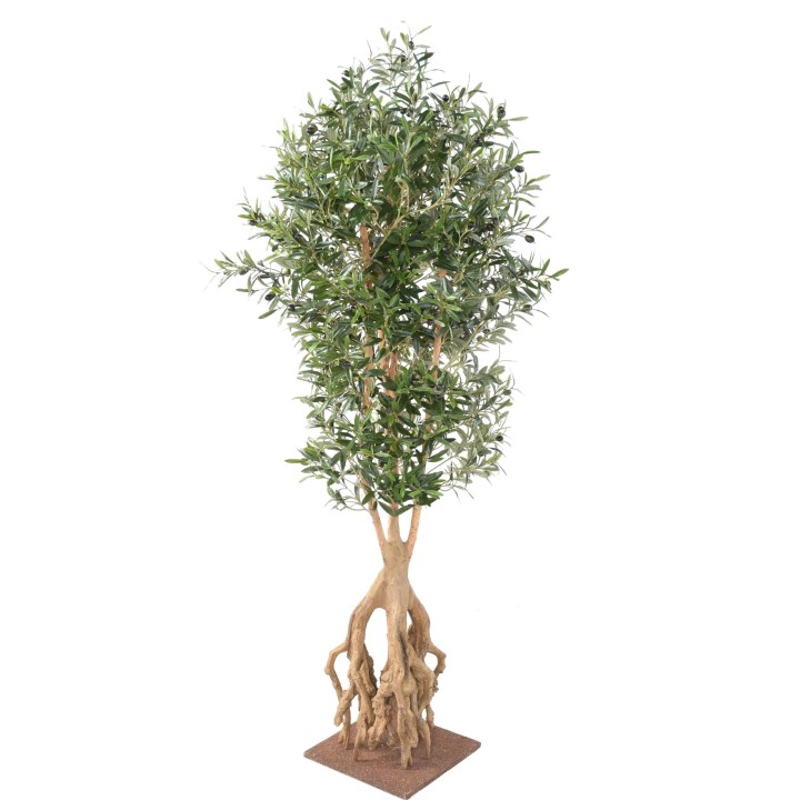 Lebensechter Olivenbaum Kunstpflanze - ca. 175cm - Silbergrüne Blätter