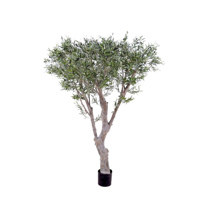 Naturgetreuer Olivenbaum Kunstpflanze, 185cm, Silbergrün