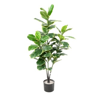 Künstlicher Gummibaum 125cm Grün - Naturgetreu und Pflegefrei