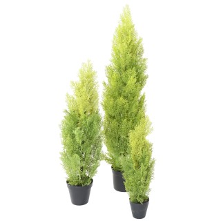 Künstlicher Zypressenbaum Grün-Gelb - 60 cm Hoch