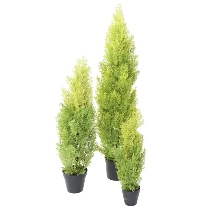 Künstlicher Zypressenbaum Grün-Gelb - 60 cm Hoch