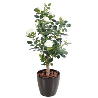 Kunst-Rosenbaum, 100cm, weisse Blüten