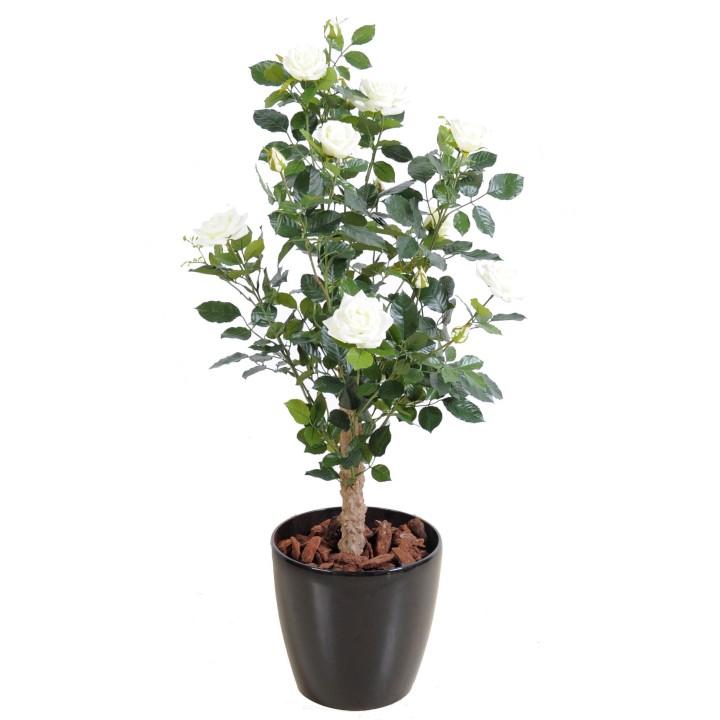 Kunst-Rosenbaum, 100cm, weisse Blüten