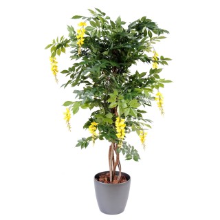 Künstlicher Glyzinienbaum, Gelb, 150 cm
