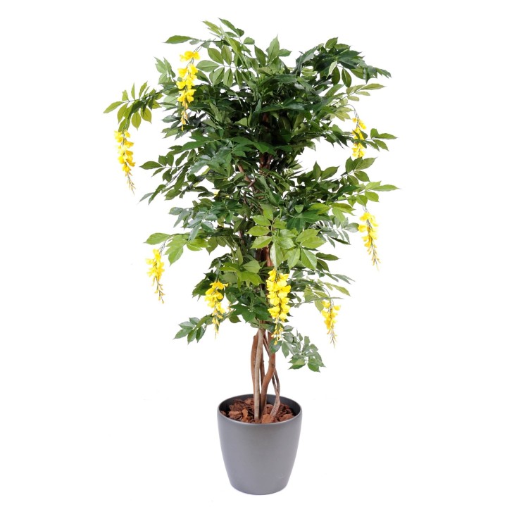 Künstlicher Glyzinienbaum, Gelb, 150 cm
