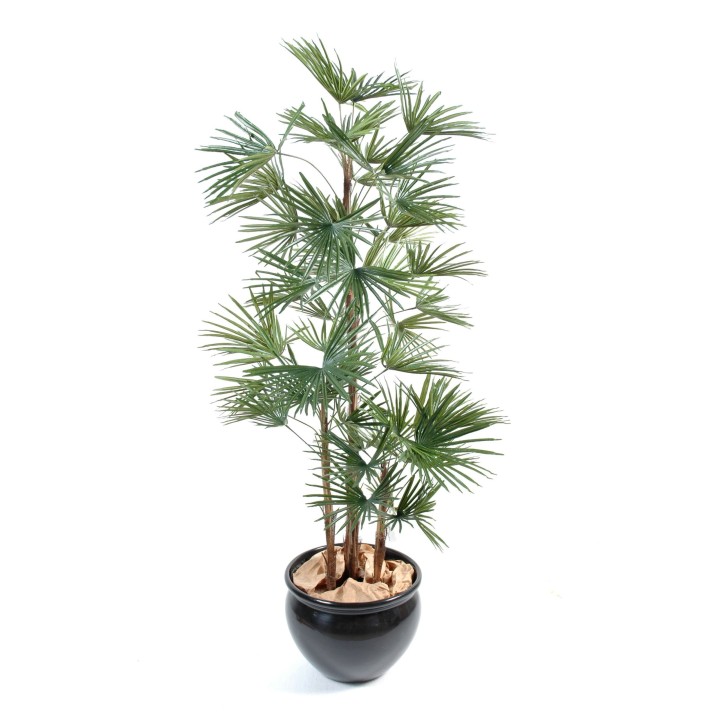 Täuschend echte Livistona-Palme, 140 cm, grün