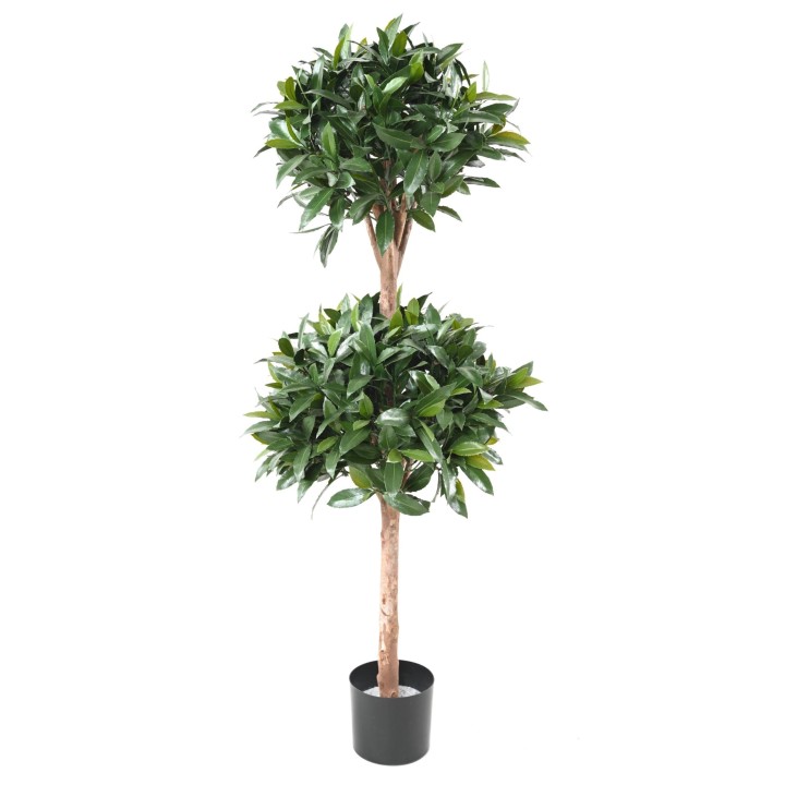 Künstlicher Lorbeerbaum Doppelkugel 140cm - UV-geschuetzt, Gruen