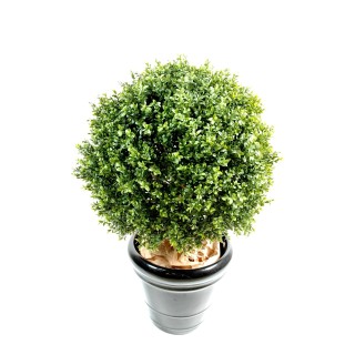 Künstliche Buchsbaumkugel auf Echtholz-Stamm, 120cm, grün