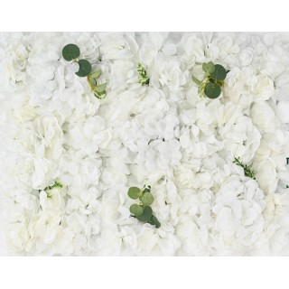Elegante Kunst-Blumenwand Weiss 40x60cm