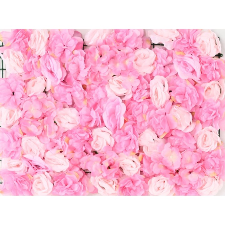 Künstliche Blumenwand Rosa 40x60cm