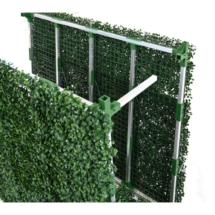 Naturgetreue Kunst-Buchsbaumhecke mit Aluminiumstruktur, 83 cm hoch