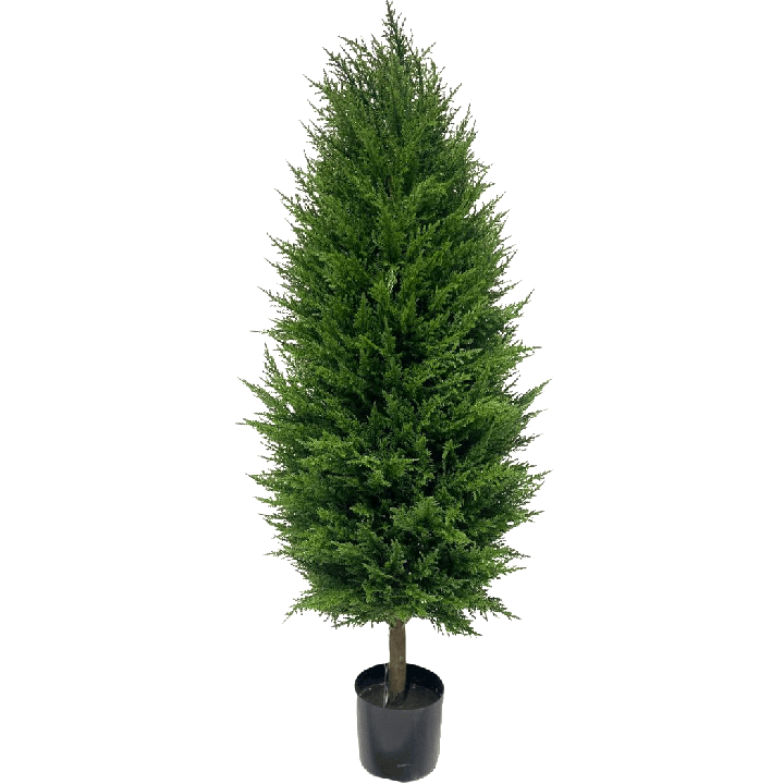 Premium Kunstpflanze Zypresse Thuja Konifere 120 cm UV-geschuetzt