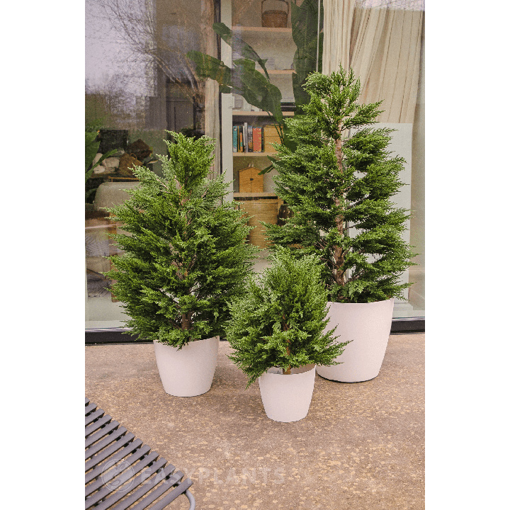 Premium Kunstpflanze Zypresse Thuja Konifere 120 cm UV-geschuetzt