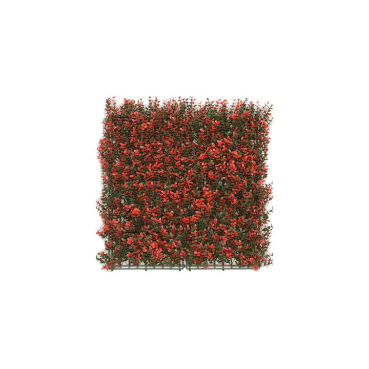 Künstliches Buxus Heckenpaneel Rot 50x50 cm mit UV-Schutz