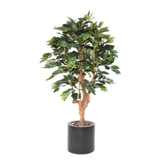 Exklusiver Kunst-Kaffeebaum im Zylindertopf – 195 cm