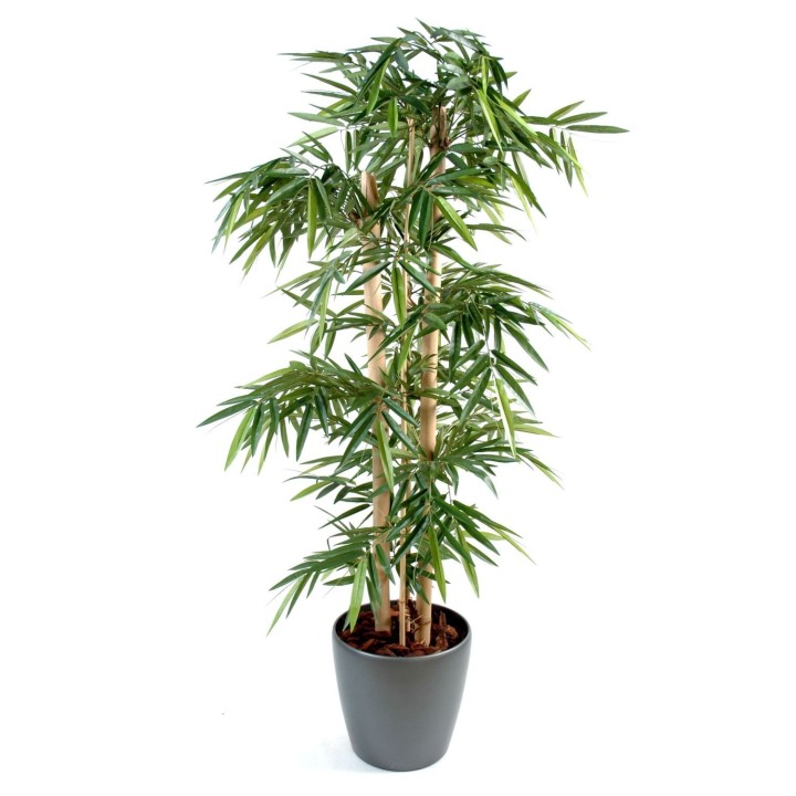 Grosses Kunstbambus-Arrangement mit robusten Halmen im Ziertopf
