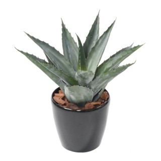 Künstliche Agave im runden Design-Pflanzgefäss