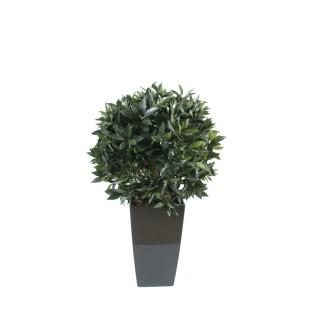 Künstlicher Lorbeerbaum Kugel 60cm im quadratischen Pflanzgefäss