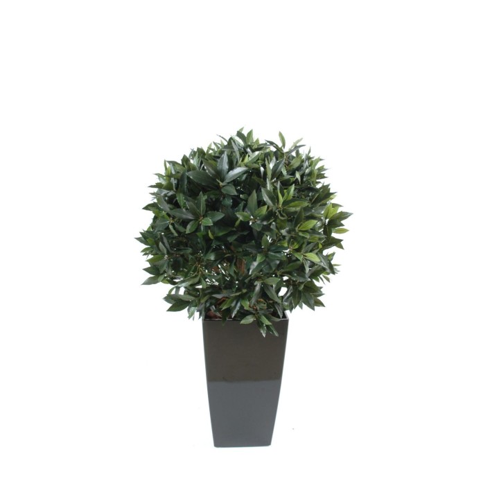 Künstlicher Lorbeerbaum Kugel 60cm im quadratischen Pflanzgefäss