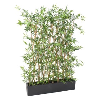 Japanische Kunstbambushecke im stilvollen Pflanzgefäss