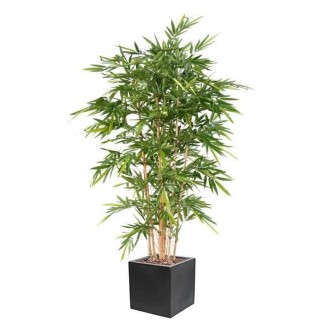 Kunst-Bambus Arrangement 'Grüne Harmonie' im quadratischen Pflanzgefäss