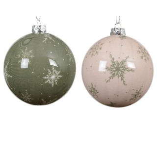 Weihnachtsbaumkugel-Set Festlich Grün-Weiss 24 Stück 8 cm