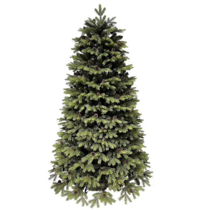 Premium Kunst-Weihnachtsbaum Kiefer mit Naturzapfen PE-PVC 240cm