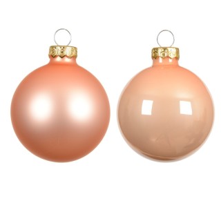 Glas-Weihnachtskugeln Pfirsich 10er Set 6cm