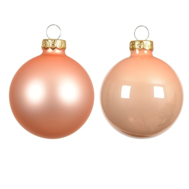 Glas-Weihnachtskugeln Pfirsich 10er Set 6cm