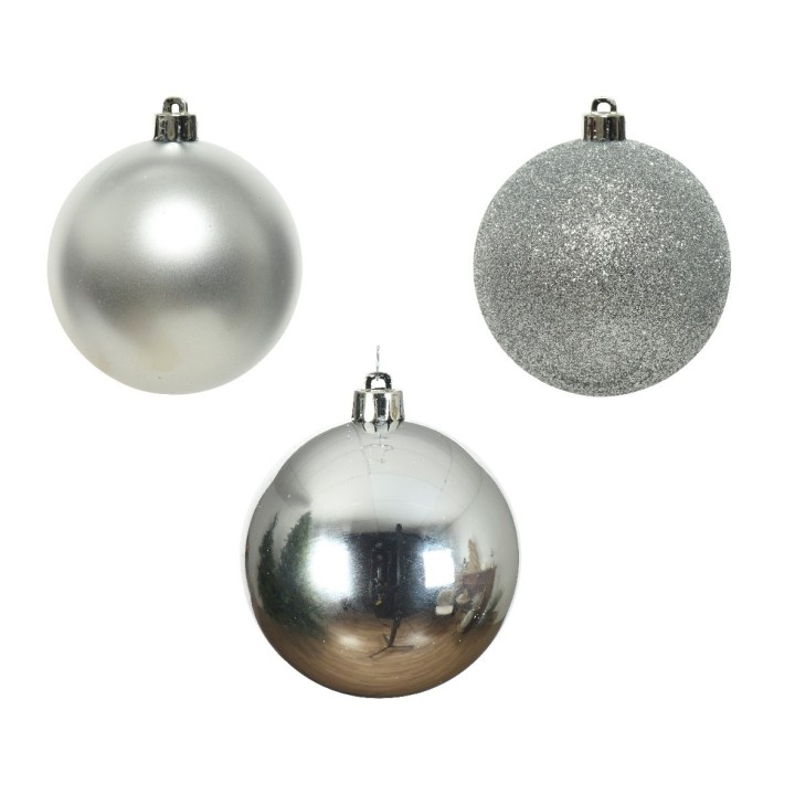 Silberne Weihnachtsbaumkugeln Set 10 Stück 6 cm