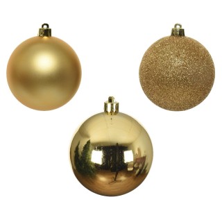 Bruchfeste Christbaumkugeln Gold 10er-Set - Durchmesser 6 cm