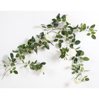 Künstliche Girlande 140cm Weiss Royal Rose