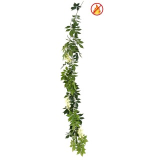 Wisteria Kunstgirlande Weiss - 180 cm - Brandschutz B1/RF2